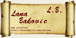 Lana Baković vizit kartica